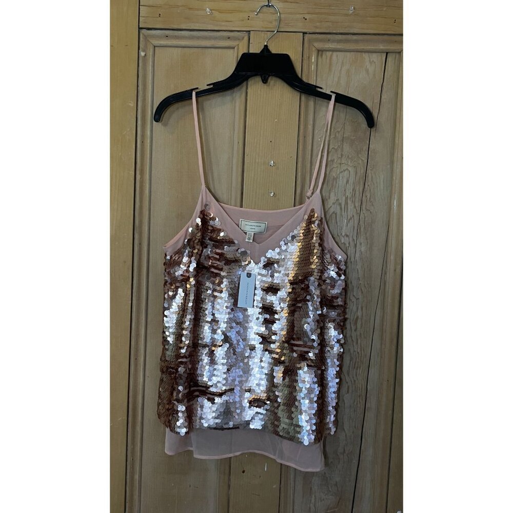 Moulinette Soeurs Womens Anthropologie Sequined Cami Top Size 8 Pink Rose FA NWT - Picture 2 of 10